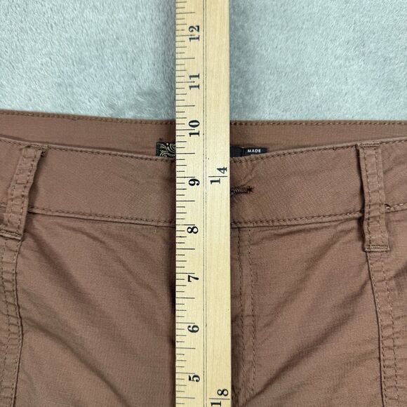 Prana Shorts Women’s 10 Brown Ripstop Organic Cotton Pockets Bermuda Summer - Picture 6 of 10